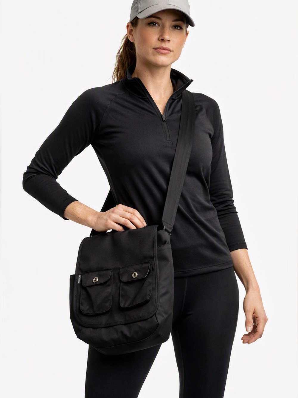 Columbia Multi Purpose Shoulder Bag in Black/Grey Sz OS